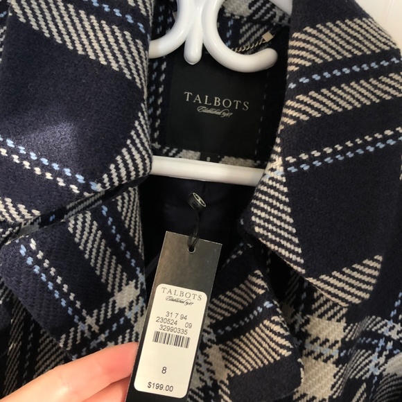 Plaid Pea Coat - Picture 3 of 6